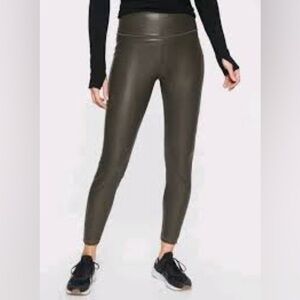 Athleta Womens All Over Gleam Faux Leather Tights High Rise Waisted Leggings XL